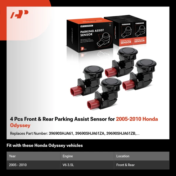 4 Pcs Front & Rear Parking Assist Sensor for 2005-2010 Honda Odyssey