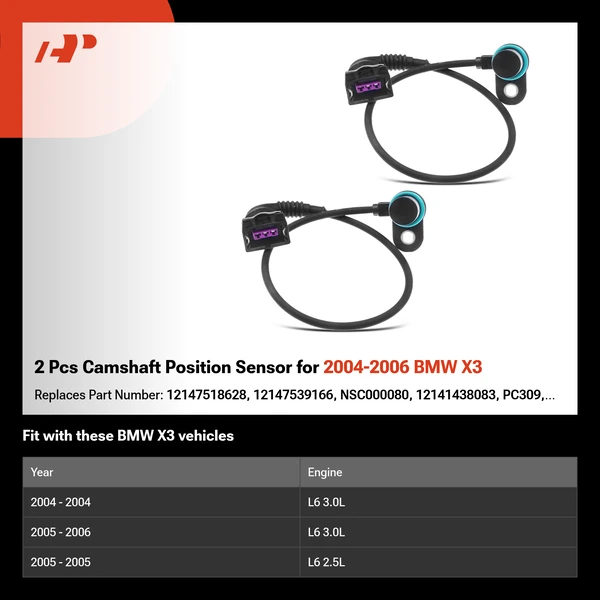 2 Pcs Camshaft Position Sensor for 2004-2006 BMW X3