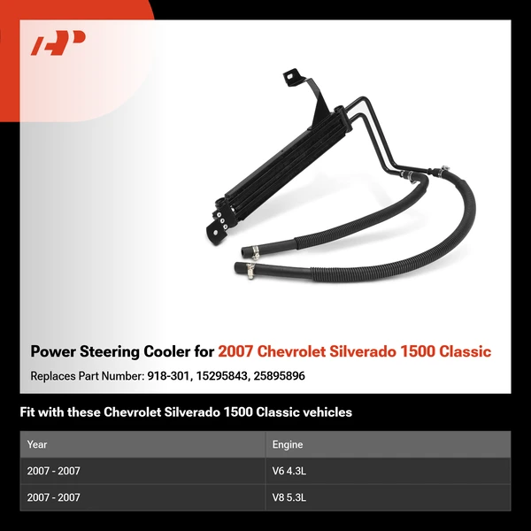 Power Steering Cooler for 2007 Chevrolet Silverado 1500 Classic