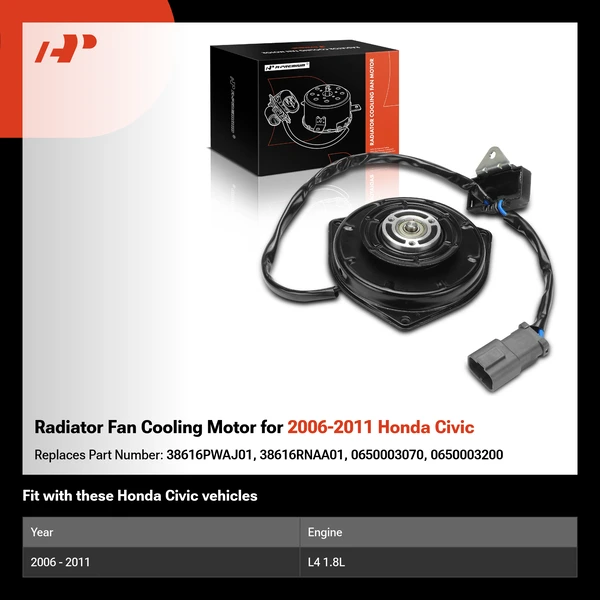 Radiator Fan Cooling Motor for 2006-2011 Honda Civic