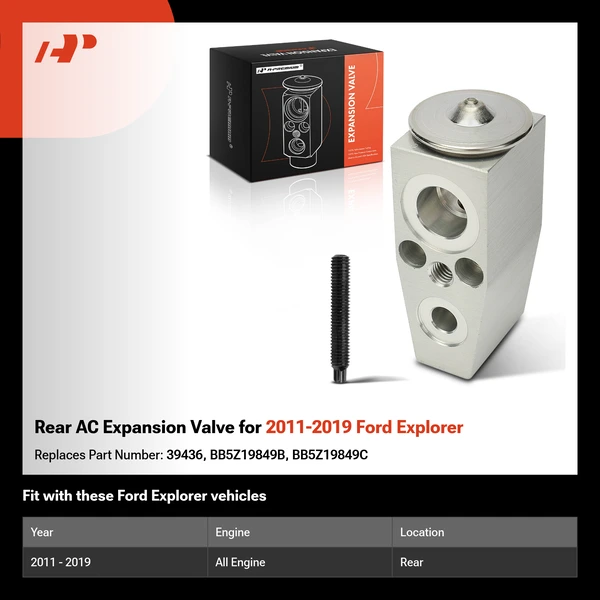 Rear AC Expansion Valve for 2011-2019 Ford Explorer