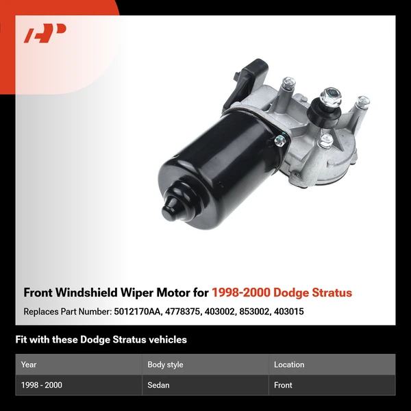 Front Windshield Wiper Motor for 1998-2000 Dodge Stratus