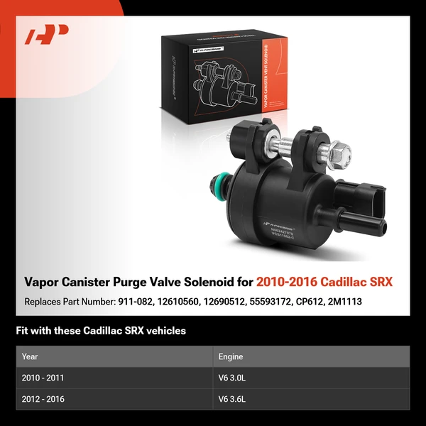 Vapor Canister Purge Valve Solenoid for 2010-2016 Cadillac SRX