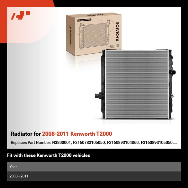 Radiator for 2008-2011 Kenworth T2000