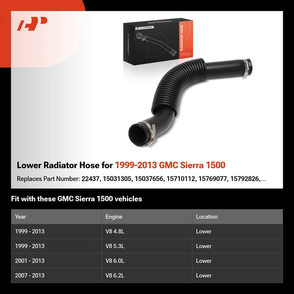 Lower Radiator Hose for 1999-2013 GMC Sierra 1500