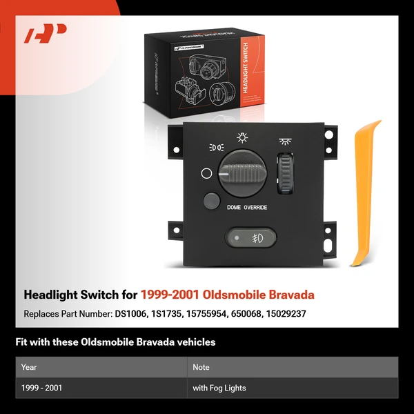Headlight Switch for 1999-2001 Oldsmobile Bravada