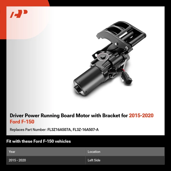 Driver Power Running Board Motor with Bracket for 2015-2020 Ford F-150