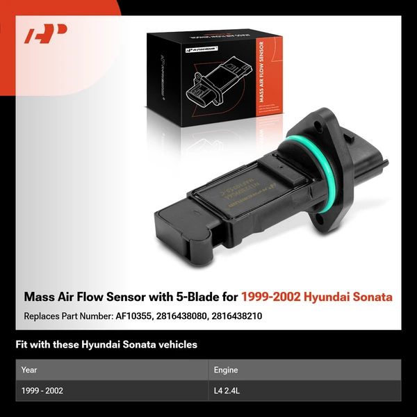 Mass Air Flow Sensor with 5-Blade for 1999-2002 Hyundai Sonata