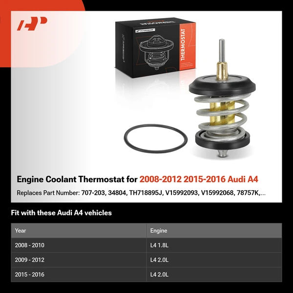 Engine Coolant Thermostat for 2008-2012 2015-2016 Audi A4