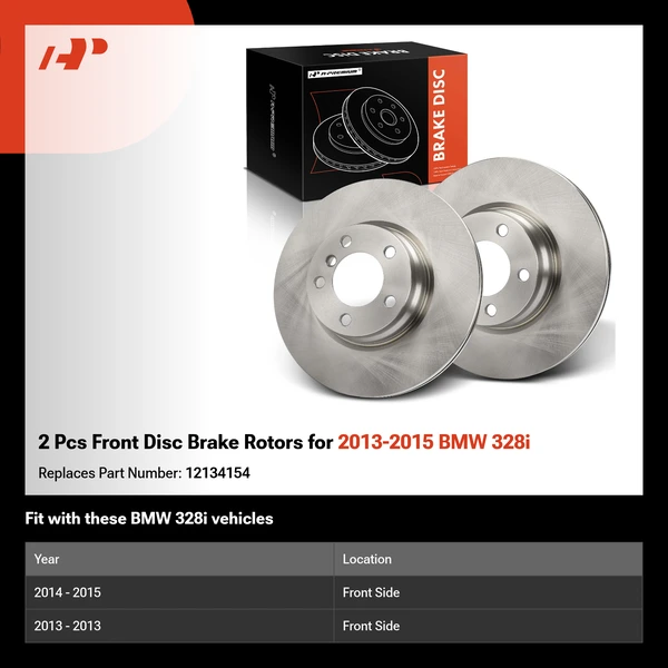 2 Pcs Front Disc Brake Rotors for 2013-2015 BMW 328i