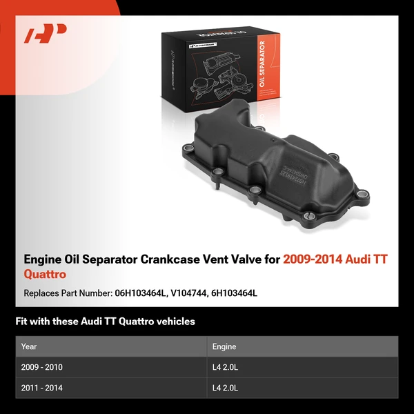 Engine Oil Separator Crankcase Vent Valve for 2009-2014 Audi TT Quattro