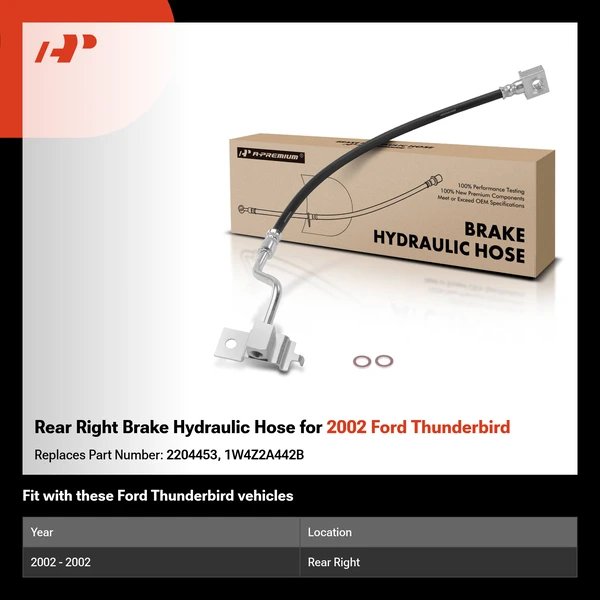 Rear Right Brake Hydraulic Hose for 2002 Ford Thunderbird