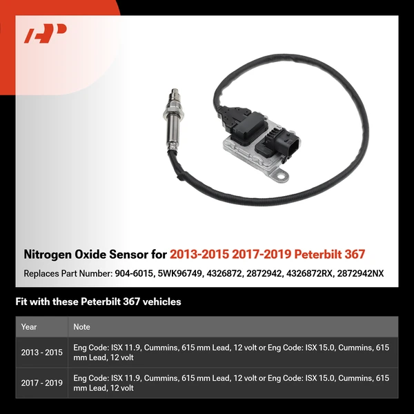 Nitrogen Oxide Sensor for 2013-2015 2017-2019 Peterbilt 367