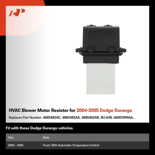 HVAC Blower Motor Resistor for 2004-2005 Dodge Durango