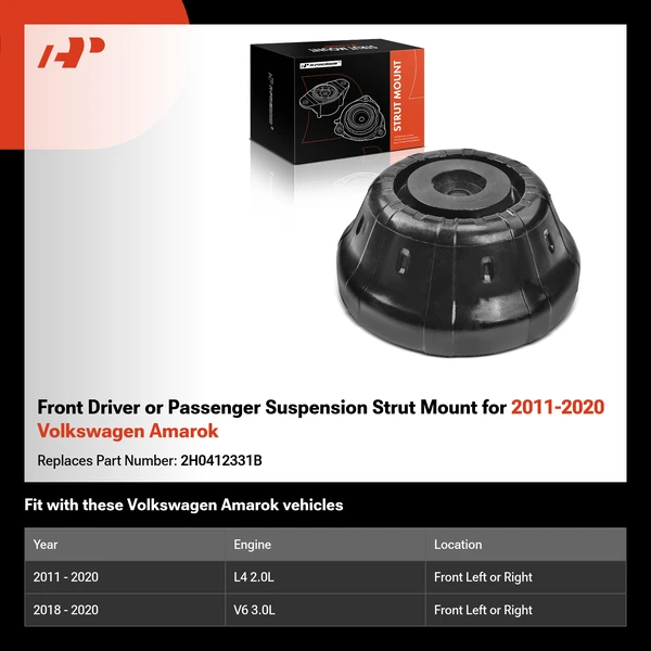 Front Driver or Passenger Suspension Strut Mount for 2011-2020 Volkswagen Amarok