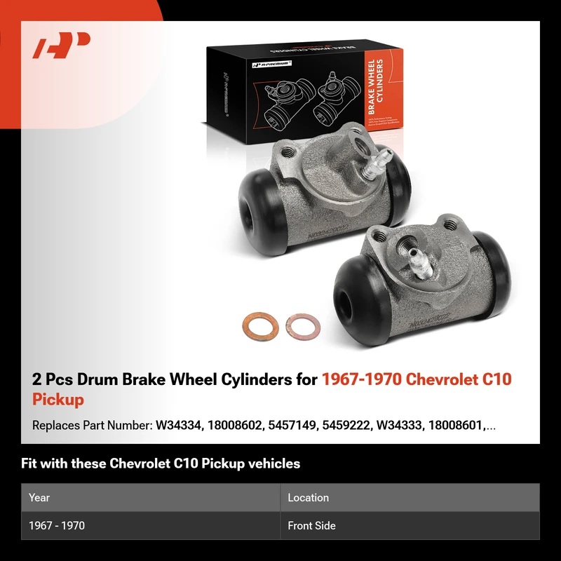 2 Pcs Drum Brake Wheel Cylinders for 1967-1970 Chevrolet C10 Pickup