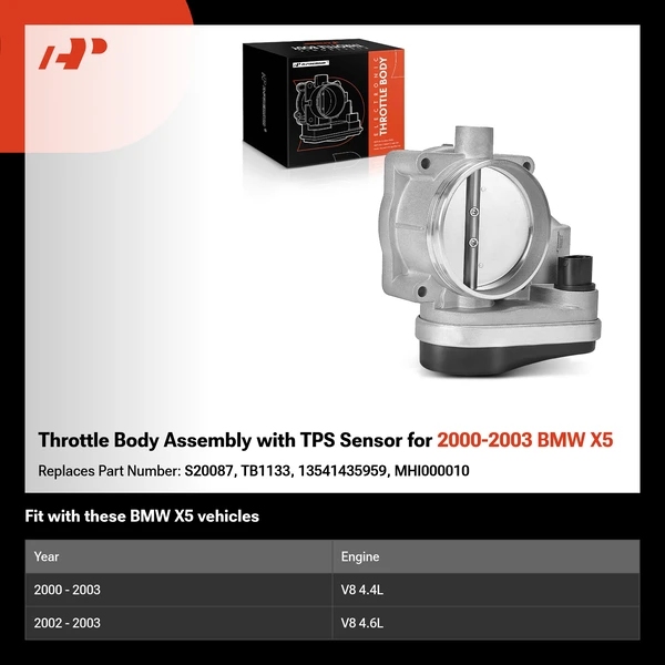 Throttle Body Assembly with TPS Sensor for 2000-2003 BMW X5