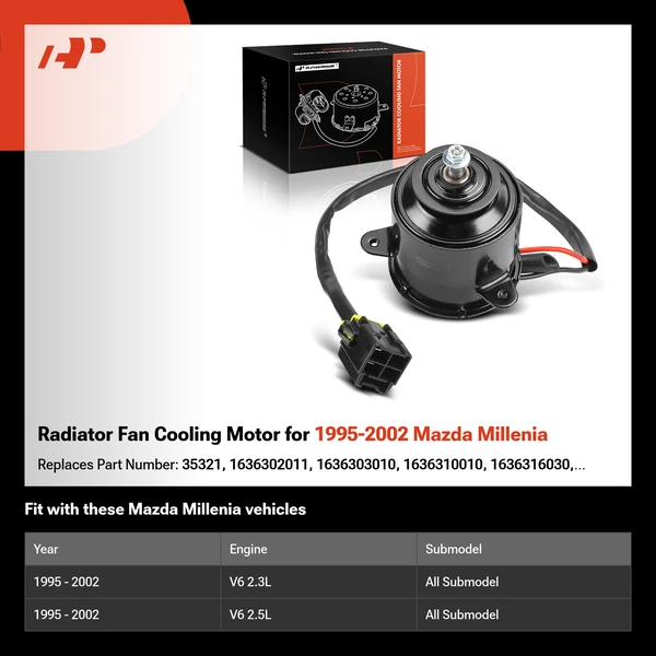 Radiator Fan Cooling Motor for 1995-2002 Mazda Millenia