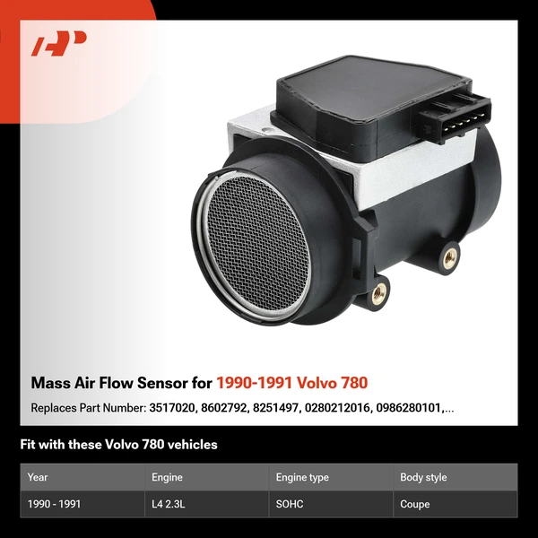 Mass Air Flow Sensor for 1990-1991 Volvo 780