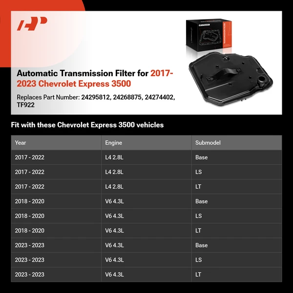 Automatic Transmission Filter for 2017-2023 Chevrolet Express 3500