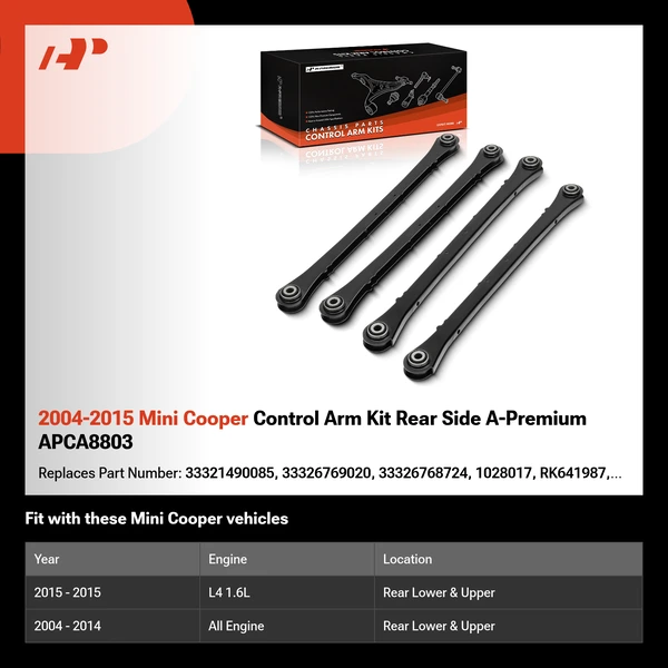 2004-2015 Mini Cooper Control Arm Kit Rear Side A-Premium APCA8803