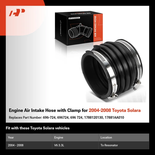 Engine Air Intake Hose with Clamp for 2004-2008 Toyota Solara