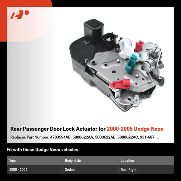 Rear Passenger Door Lock Actuator for 2000-2005 Dodge Neon