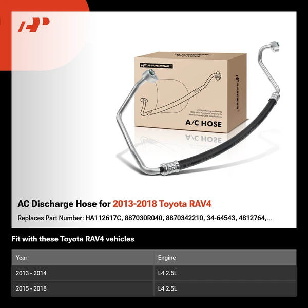 AC Discharge Hose for 2013-2018 Toyota RAV4