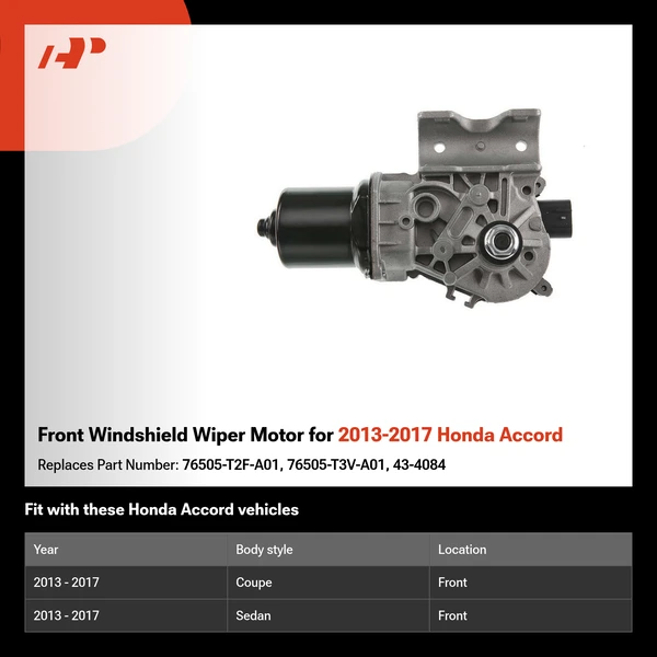 Front Windshield Wiper Motor for 2013-2017 Honda Accord
