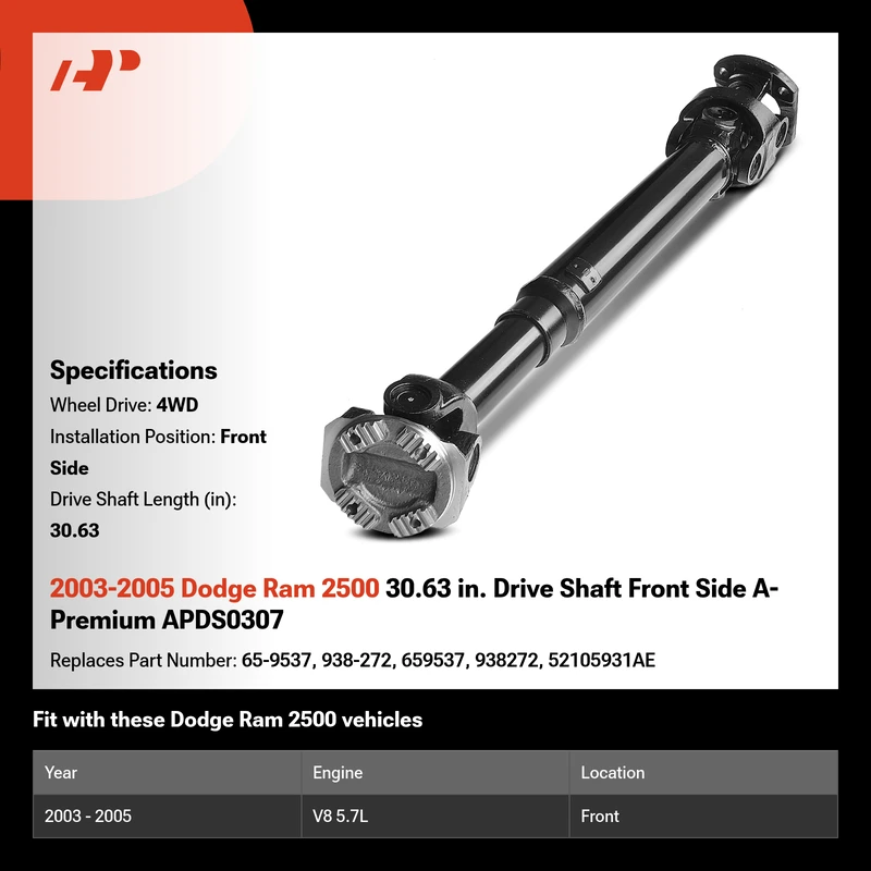 2003-2005 Dodge Ram 2500 30.63 in. Drive Shaft Front Side A-Premium APDS0307