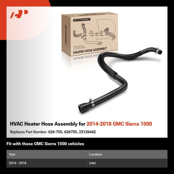 HVAC Heater Hose Assembly for 2014-2018 GMC Sierra 1500