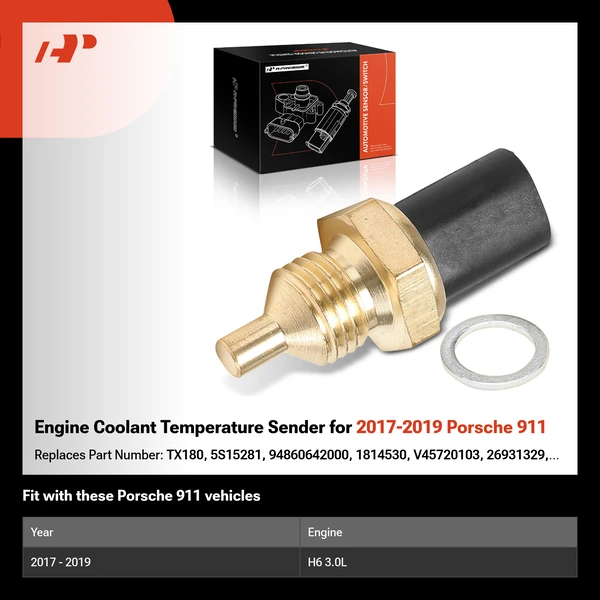 Engine Coolant Temperature Sender for 2017-2019 Porsche 911