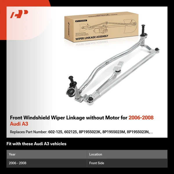 Front Windshield Wiper Linkage without Motor for 2006-2008 Audi A3