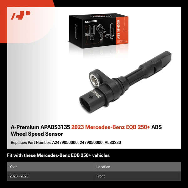 A-Premium APABS3135 2023 Mercedes-Benz EQB 250+ ABS Wheel Speed Sensor