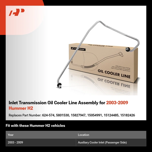 Inlet Transmission Oil Cooler Line Assembly for 2003-2009 Hummer H2