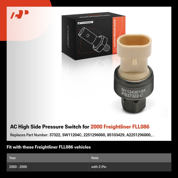 AC High Side Pressure Switch for 2000 Freightliner FLL086