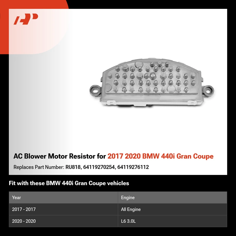 AC Blower Motor Resistor for 2017 2020 BMW 440i Gran Coupe