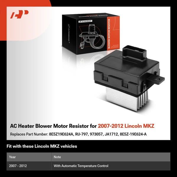 AC Heater Blower Motor Resistor for 2007-2012 Lincoln MKZ