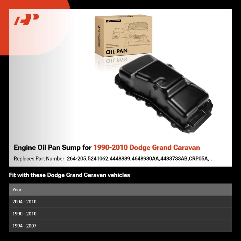 Engine Oil Pan Sump for 1990-2010 Dodge Grand Caravan