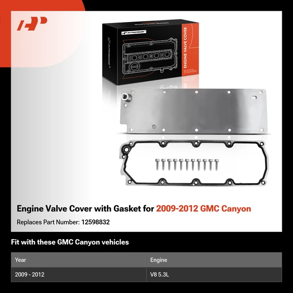 Engine Valve Cover with Gasket for 2009-2012 GMC Canyon
