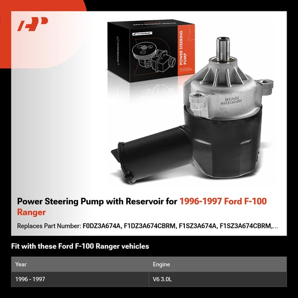 Power Steering Pump with Reservoir for 1996-1997 Ford F-100 Ranger