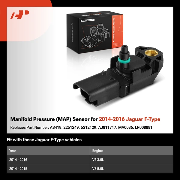 Manifold Pressure (MAP) Sensor for 2014-2016 Jaguar F-Type