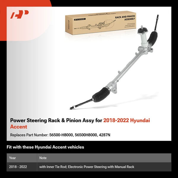 Power Steering Rack & Pinion Assy for 2018-2022 Hyundai Accent