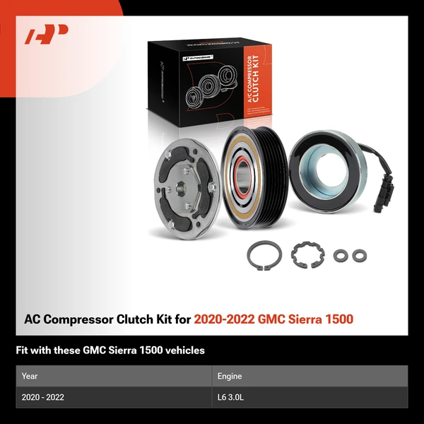 AC Compressor Clutch Kit for 2020-2022 GMC Sierra 1500