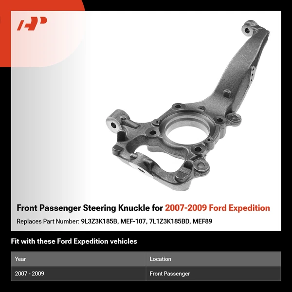 Front Passenger Steering Knuckle for 2007-2009 Ford Expedition