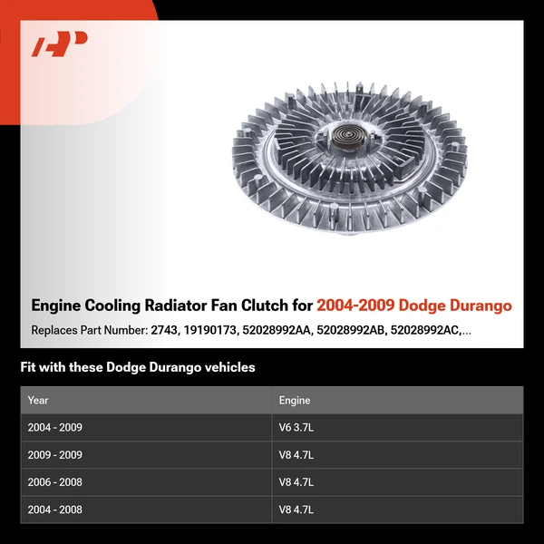 Engine Cooling Radiator Fan Clutch for 2004-2009 Dodge Durango