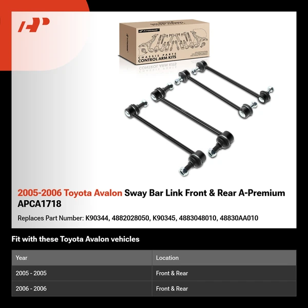2005-2006 Toyota Avalon Sway Bar Link Front & Rear A-Premium APCA1718
