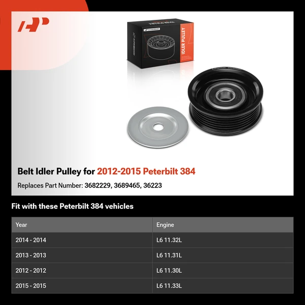 Belt Idler Pulley for 2012-2015 Peterbilt 384