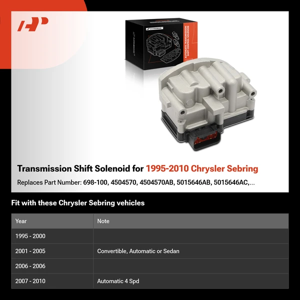 Transmission Shift Solenoid for 1995-2010 Chrysler Sebring