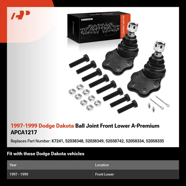 1997-1999 Dodge Dakota Ball Joint Front Lower A-Premium APCA1217